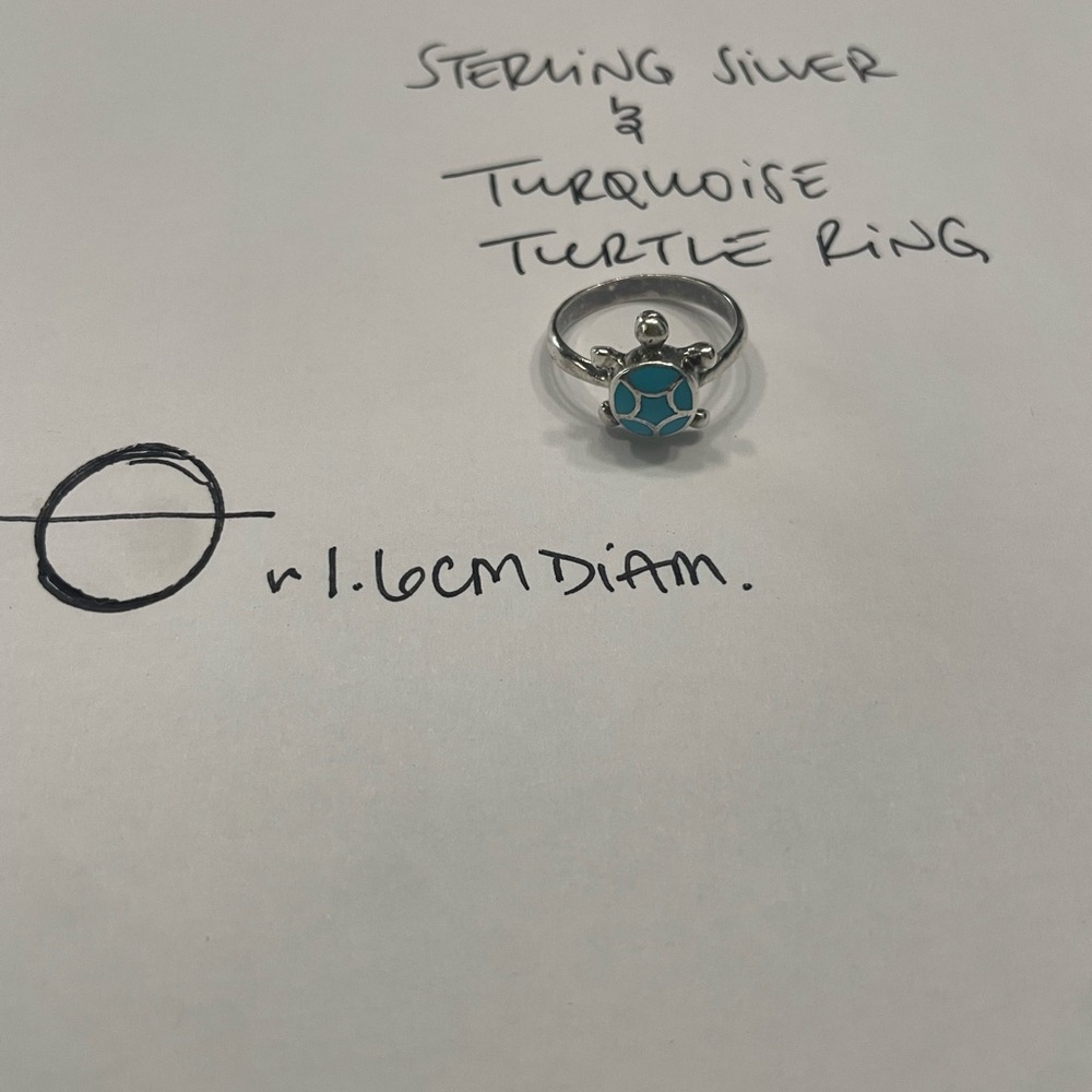 Sterling Silver Turquoise Turtle Ring